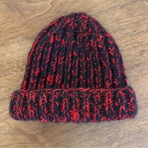 Coach Super Chunky Handknit Red and Black Hat - Runway Collection 2015 NWOT
